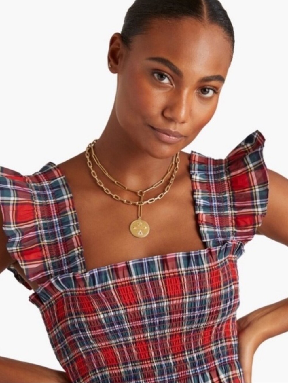 Hill House Home Ellie Nap dress size L tartan plaid - Picture 3 of 11